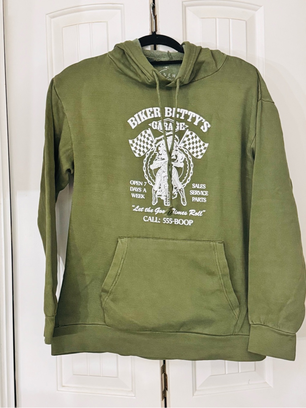 Olive Green Graphic Hoodie Sweatshirt
